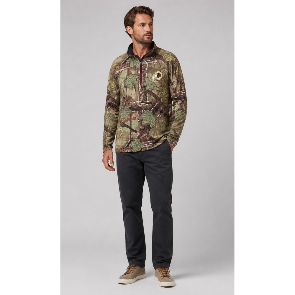 Majestic Washington Redskins Hunting 3/4 Zip Pullover Shirt Mens 3XLT Camo Print